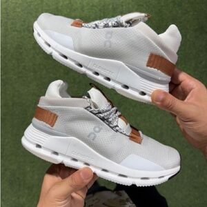 On Running White and Brown Winter Boots